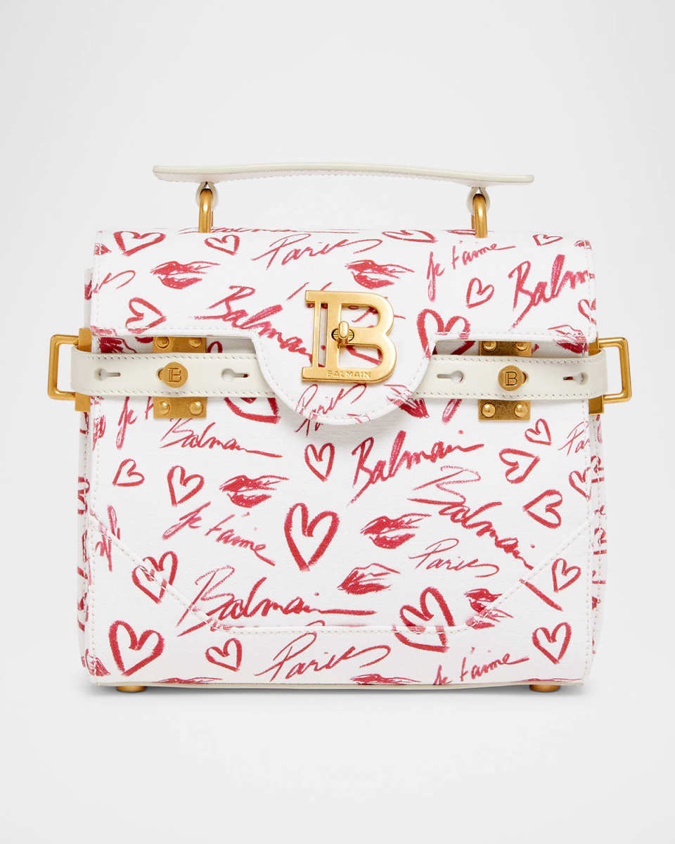 B-Buzz 23 Top-Handle Bag in Lipstick-Print Canvas